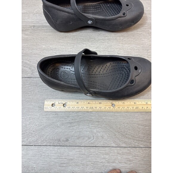 Crocs Mary Jane Flats Womens Size 5 Juniors 3 Slip Resistant Casual Black - Picture 9 of 10